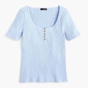 J. Crew Scoopneck Ribbed Henley T-Shirt